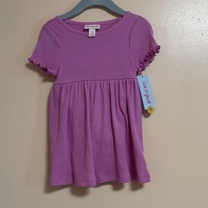 Cat & Jack Lavender Ribbed Short Sleeve Girls Dress